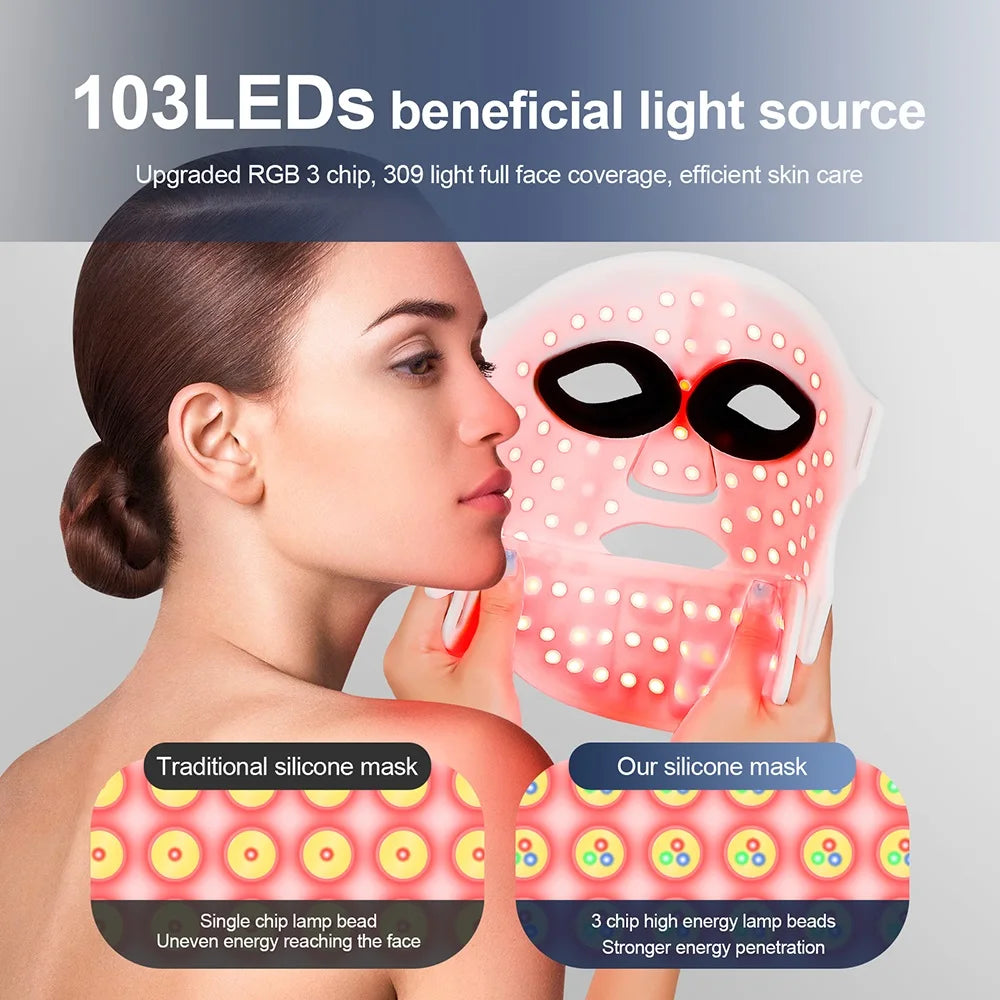 7-Color LED Light Therapy Mask for Face & Neck – Anti-Aging Skin Care